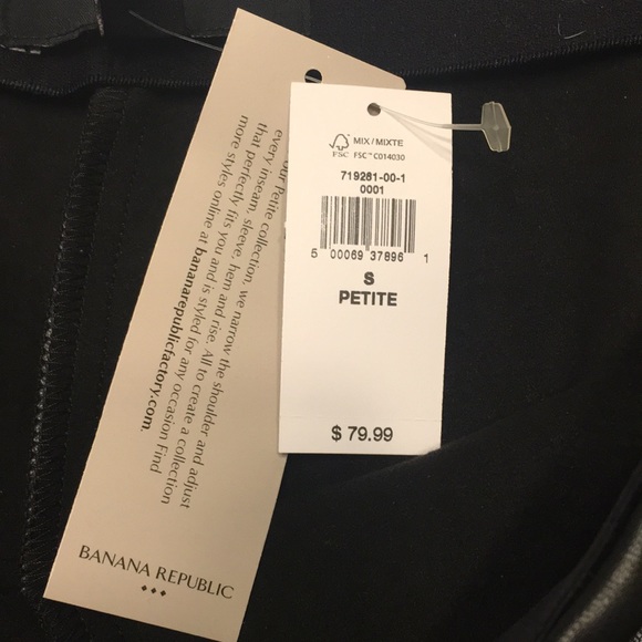 NWT Banana Republic High Rise Black Vegan Faux Leather Leggings New Petite S L - Picture 4 of 7